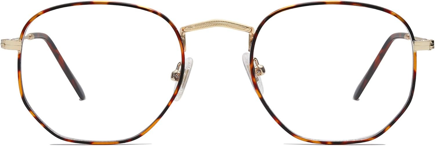 SOJOS Small Blue Light Blocking Glasses Hexagonal Eyeglasses Frame Anti Blue Ray Glasses One and Only SJ5036