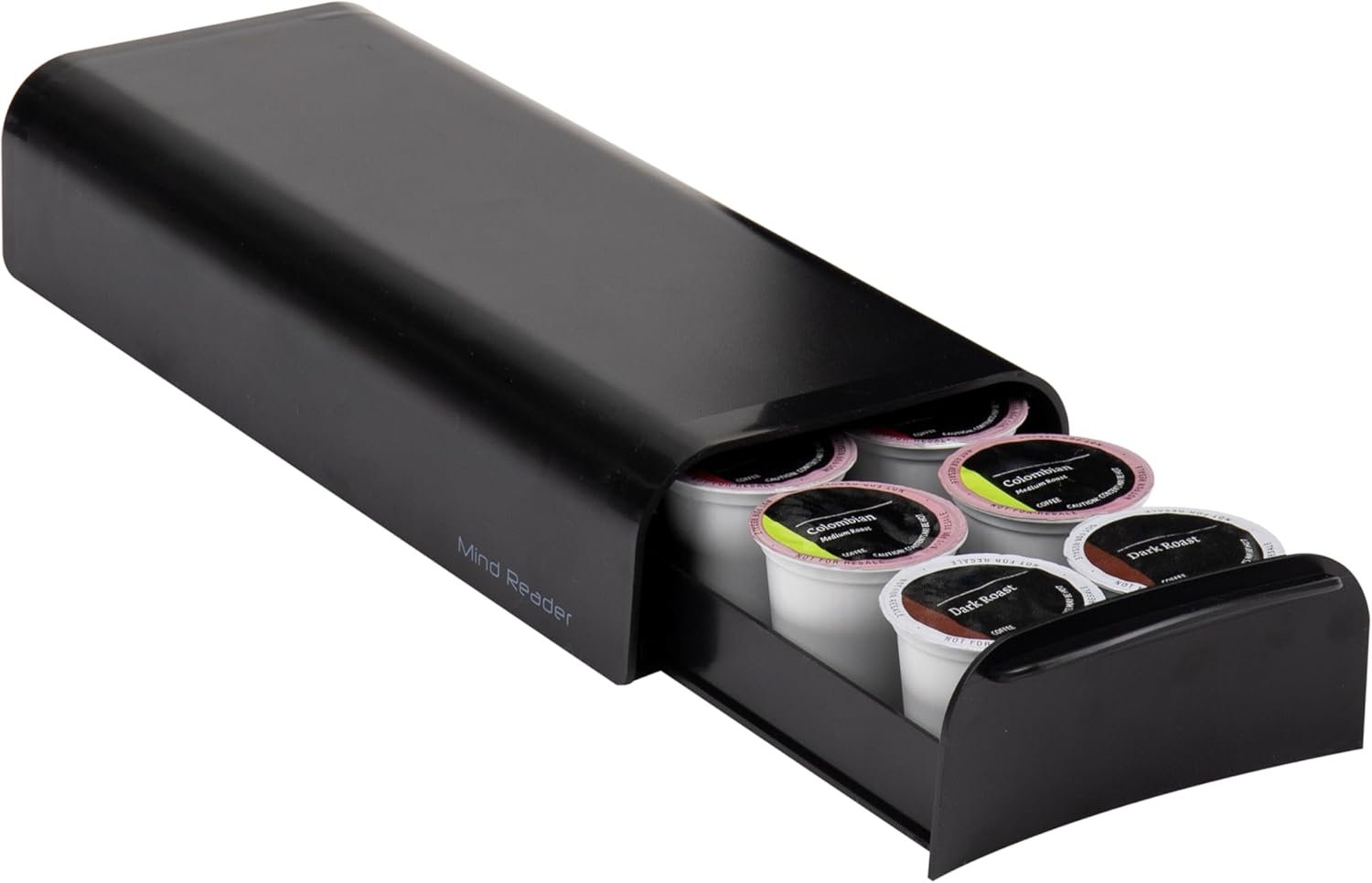 Mind Reader Anchor Collection, Single Serve Coffee Pod Drawer, 12-14 Coffee Pod Capacity, Countertop Organizer, Black