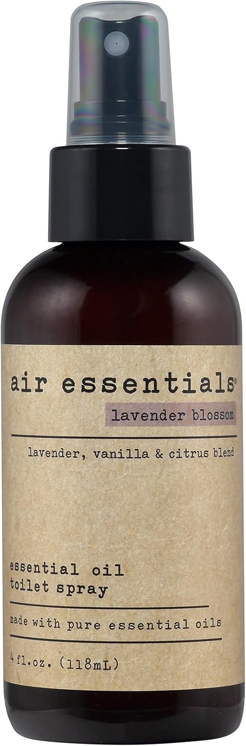 Air Essentials Essential Oil Toilet Spray – Odor Eliminator & Air Freshener – Made with Pure Essential Oils – Lavender Blossom – 4 Ounce