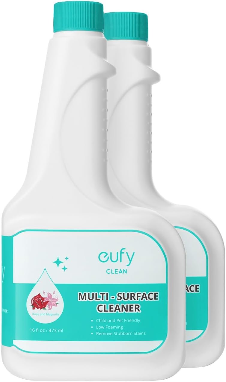eufy RoboVac Hard Floor Cleaning Solution (2 Bottles), Dilution Ratio 1:200, 473 ml, Floor Cleaner, Eco-Friendly, Plant-Based,Compatible with Omni C20, X8 Pro, X10 Omni, G series, L Series