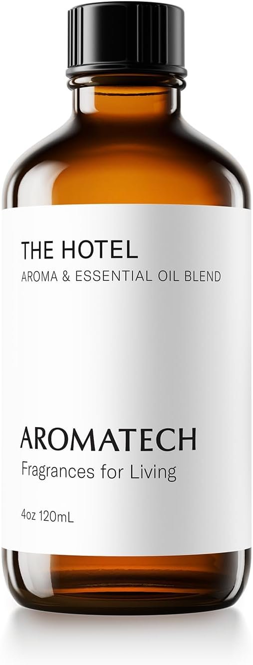 AromaTech The Hotel Aroma Essential Oil Blend: Luxury Hotel Inspired Aromatherapy with Lemon, Lavender, Peach & Pine for Ultrasonic Diffusers & Nebulizers – 4 fl oz, 120 mL