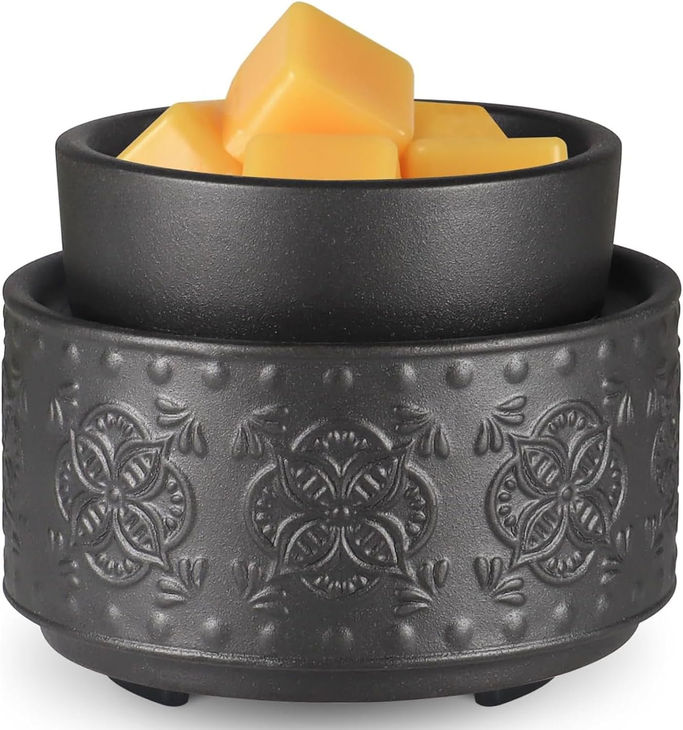 Mocosa Ceramic Wax Warmer Wax Melt Warmer for Scented Wax 3-1 Electric Candle Warmer Home Fragrance Wax Burner Perfect Christmas Gifts for Mom Women(Black-Granular)