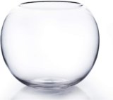 WGV Bowl Glass Vase, Diameter 8″, Height 6.5″, Open Width 3.75″, (Multiple Sizes Choices) Clear Bubble Planter Terrarium Fish Bowl for Wedding Event Home Decor, 1 Piece (VBW0008)