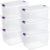 Sterilite 6-Pack Plastic Storage Bin w/ Latch Lid, ClearView Stackable Containers, 66 Qt