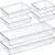 Criusia 6 Pcs Large Size Clear Drawer Organizer Set, Acrylic Non Slip Non Cracking Kitchen Drawer Storage Tray Divider, Multifunctional Storage for Cosmetics, Bathroom, Tools, Kitchen and Office
