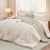 MUXHOMO 7 Pieces Queen Comforter Set, Soft Bed in a Bag Queen Size, All Season Bedding Set with Comforter, Flat Sheet, Fitted Sheet, Pillowcases & Shams, Beige