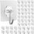 DDMY Hooks for Hanging, 50 Pack Wall Hooks 50lb(Max) Transparent Reusable Waterproof Adhesive Hook for Kitchen Curtain, Towel Hook for Bathrooms, Heavy Duty Self Coat Hook for Walls No Damage