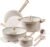 CAROTE 12Pcs Ceramic Pots and Pans Set Non Stick, Healthy Cookware Set, PFAS/PFOA Free, Kitchen Cooking Set with Frying Pans, Taupe