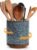 DOWAN 360° Rotating Extra Large Cooking Utensil Holder, 7.6″ Kitchen Utensil Holder for Countertop, Utensil Crock for Farmhouse Kitchen Decor, Ceramic Stable Utensil Caddy, Blue