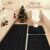 ACCUMTEK Striped Black Bathroom Rug Set 3 Pieces Ultra Soft, Non Slip Chenille Toilet Mat, Absorbent Plush Shaggy Bath Mats for Bathroom, Bedroom, Kitchen